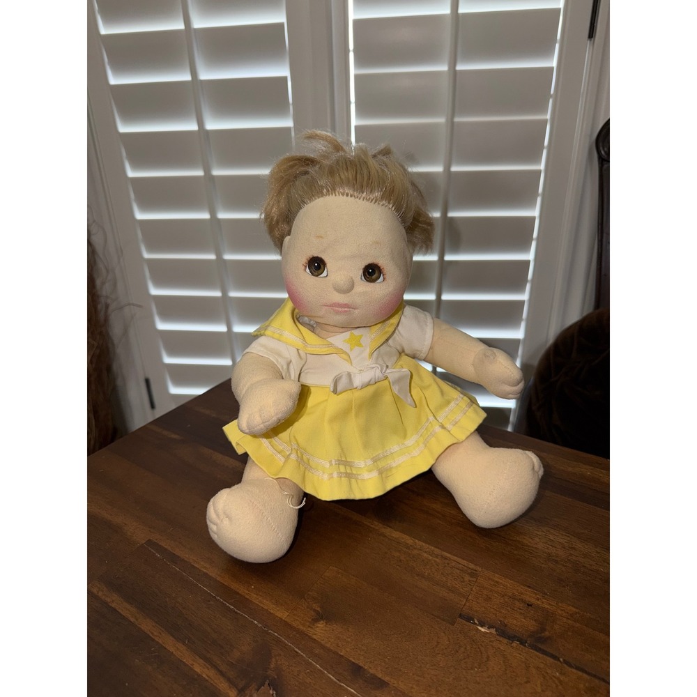 Vintage 1985 Mattel My Child Doll Blonde Hair hazel Brown Eyes Sailor Dress 14"
